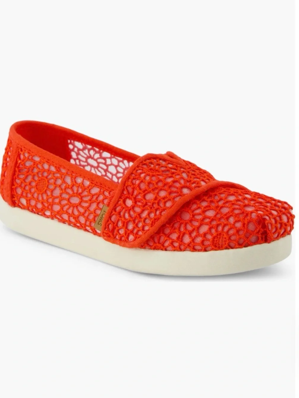 TOMS Alpargata Classic Toddler Shoe Flame Moroccan Crochet, Size 6